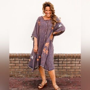 Star Duster Dress By Oli & Hali Navy Blue Boho Free